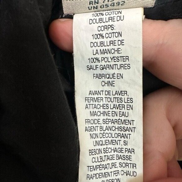 LL Bean Women's L Petite Corduroy Jacket Belted Double Breasted Navy Blue Cotton - Picture 9 of 9